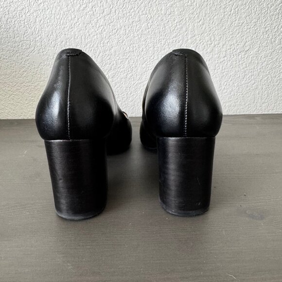 Marc Joseph | Black Leather Round Toe Pumps - Picture 3 of 9